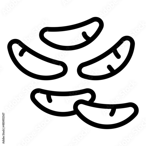 Jelly bean icon outline vector. Fish gum