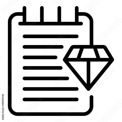 Diamond creative icon outline vector. Lamp solution