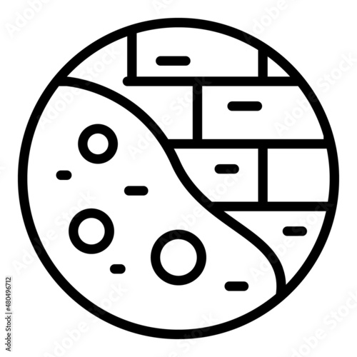 Mortar wall icon outline vector. Local adult