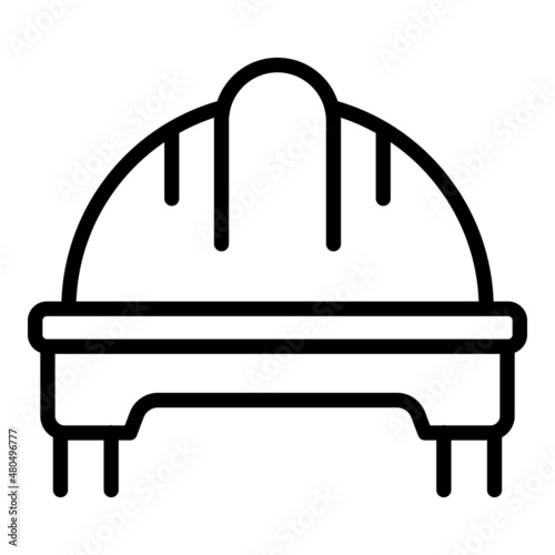 Construction helmet icon outline vector. Brick wall
