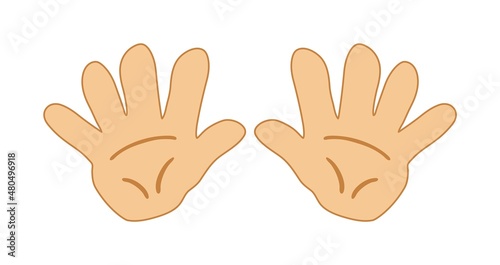 Ten fingers counting icon for education. Hands with fingers.