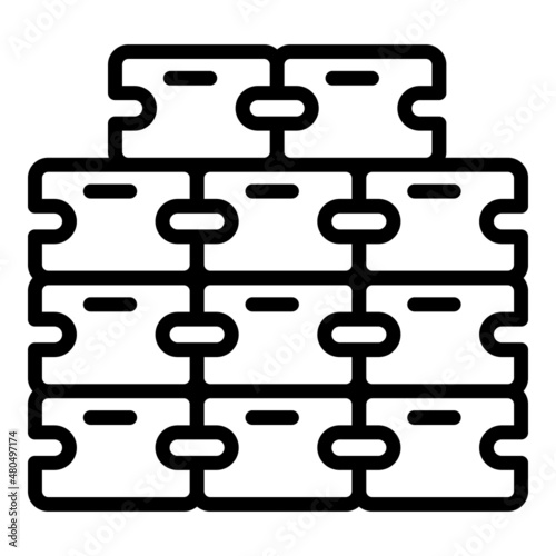 Mortar wall icon outline vector. Brick construction