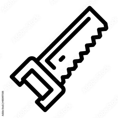 Hand saw icon outline vector. Drywall plaster