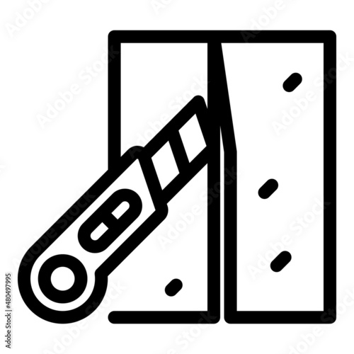 Cut drywall icon outline vector. Home paint