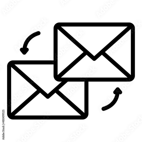 Send mail icon outline vector. Cross delivery