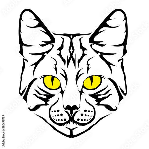 Canvas Print cat line art drawings