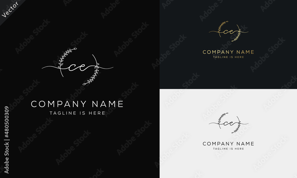 CE EC Signature initial logo template vector CE EC Signature initial logo template vector