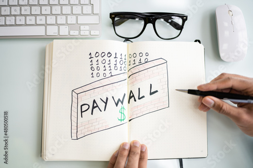 Paywall And Content Subscription. Pay Fee photo