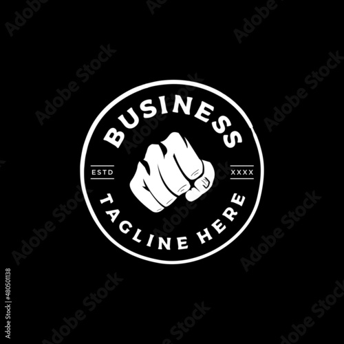 Fight sport logo design vector illustration