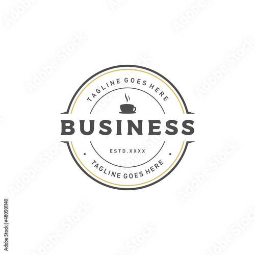 Coffee shop logo design vector illustration