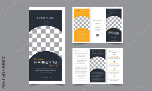 minimal trifold business brochure template design