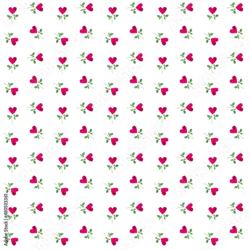 Flowers in the shape of hearts made of rose petals