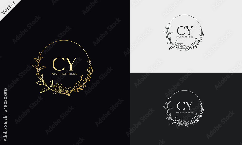 Naklejka premium CTY YC Signature initial logo template vector