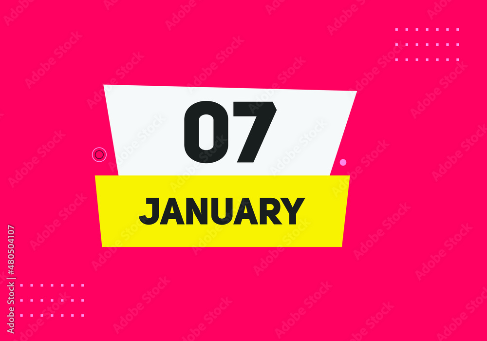 January 07 text calendar reminder. 7nd January daily calendar icon template
January 07 text calendar reminder. 7nd January daily calendar icon template