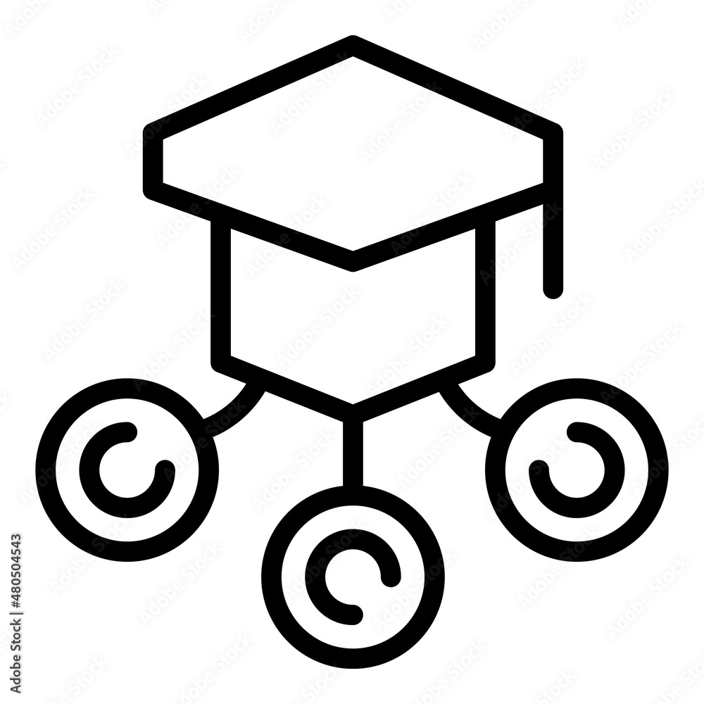 Graduation hat icon outline vector. Office study Graduation hat icon outline vector. Office study