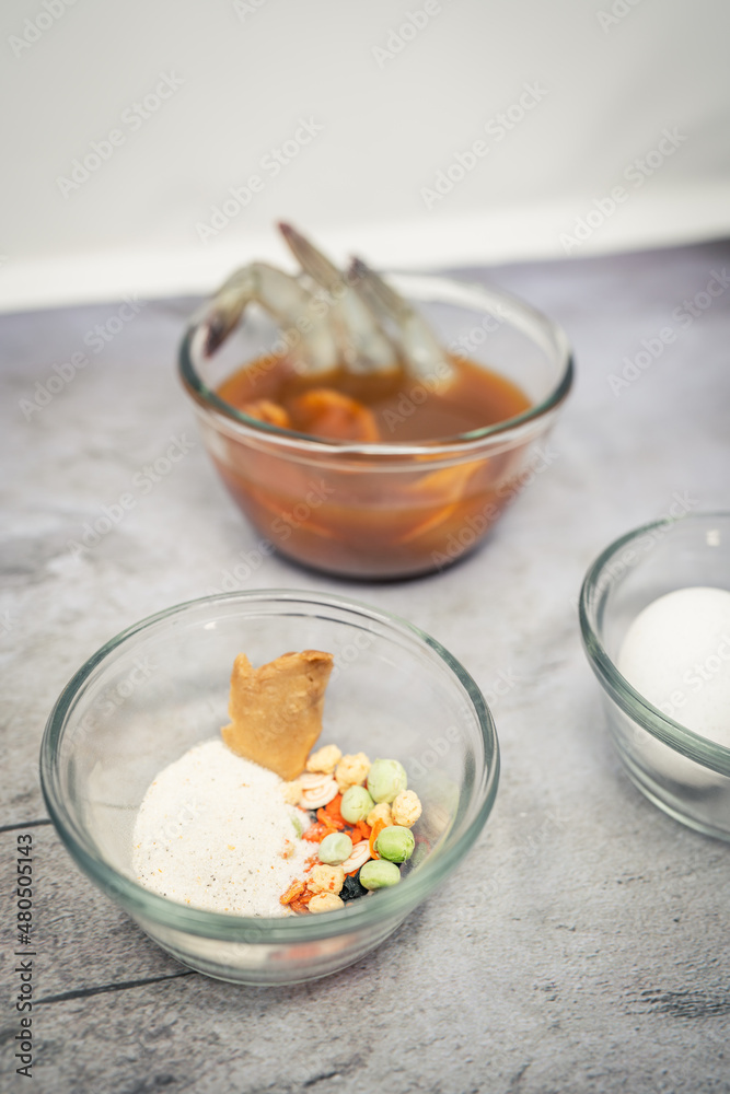 Process of Cooking Chicken and Seafood Ramen Process of Cooking Chicken and Seafood Ramen
