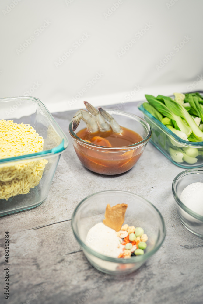 Process of Cooking Chicken and Seafood Ramen Process of Cooking Chicken and Seafood Ramen