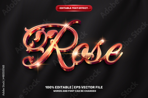 elegant rose gold luxury lord 3d editable text effect