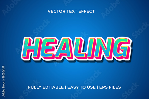 fully editable vector text effect healing