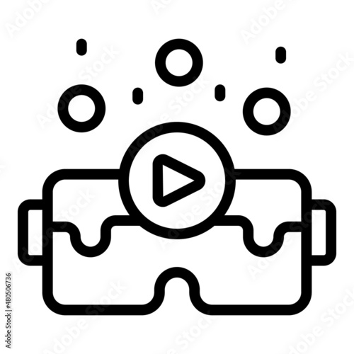 Vr headset icon outline vector. Game machine