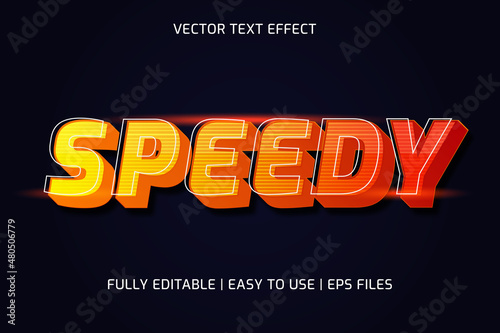 vector text effect speedy. editable speedy text effect