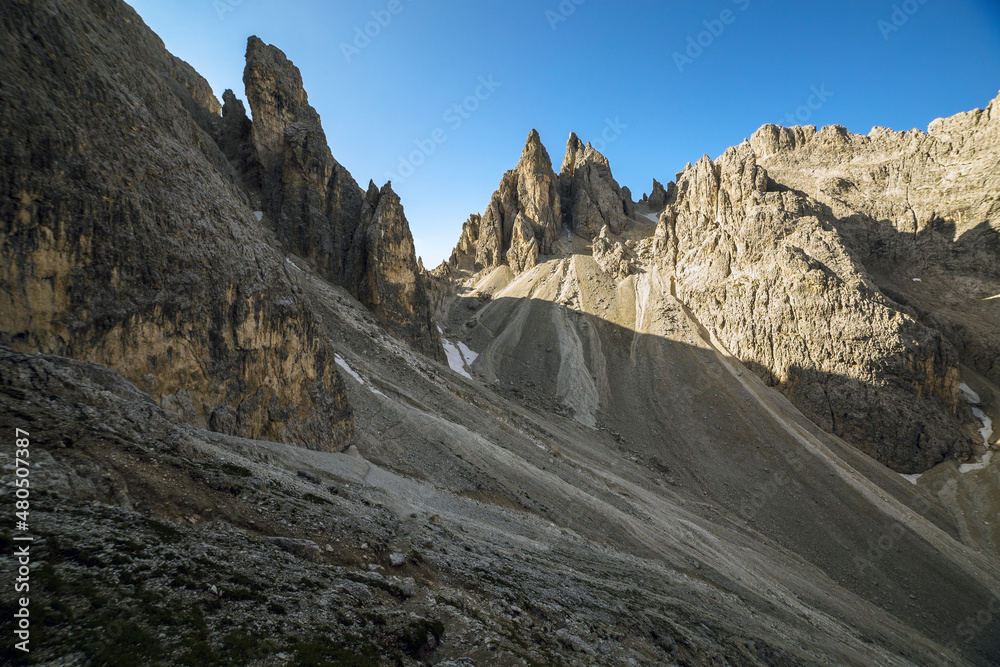 Torre del diavolo in Cadini di Misurina dolomite alps, Italy, Veneto