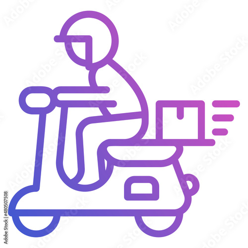 Motorcycle Delivery line gradient icon