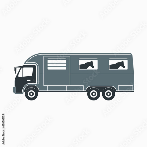 illustration of horse truck, horse truck service, vector art.
