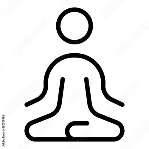 Mental yoga icon outline vector. Woman relax