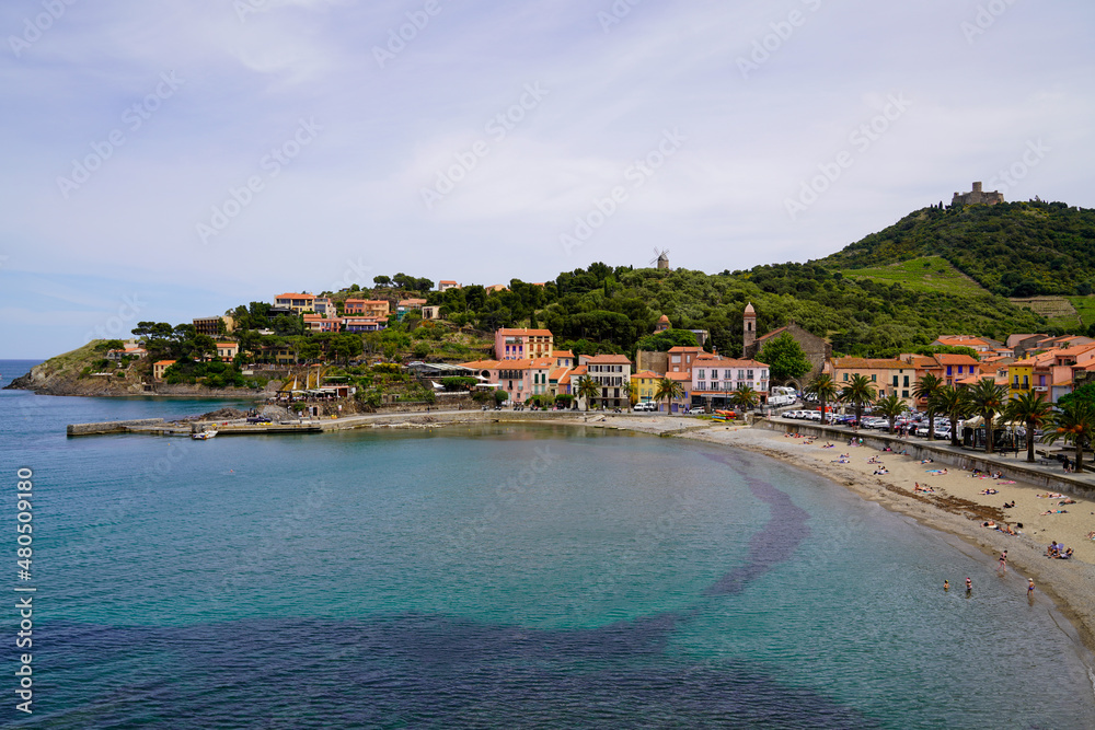 Bay of town of Collioure in the southern mediterranean France