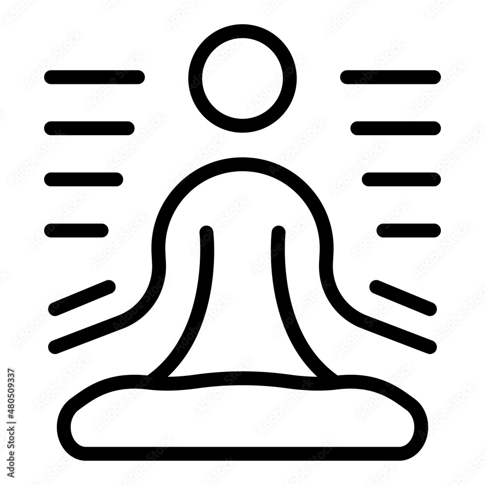 Fototapeta premium Deep meditation icon outline vector. Girl room