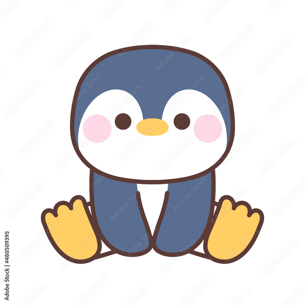 Cute penguin sitting.Animal cartoon character design.Vector illustration. Cute penguin sitting.Animal cartoon character design.Vector illustration.