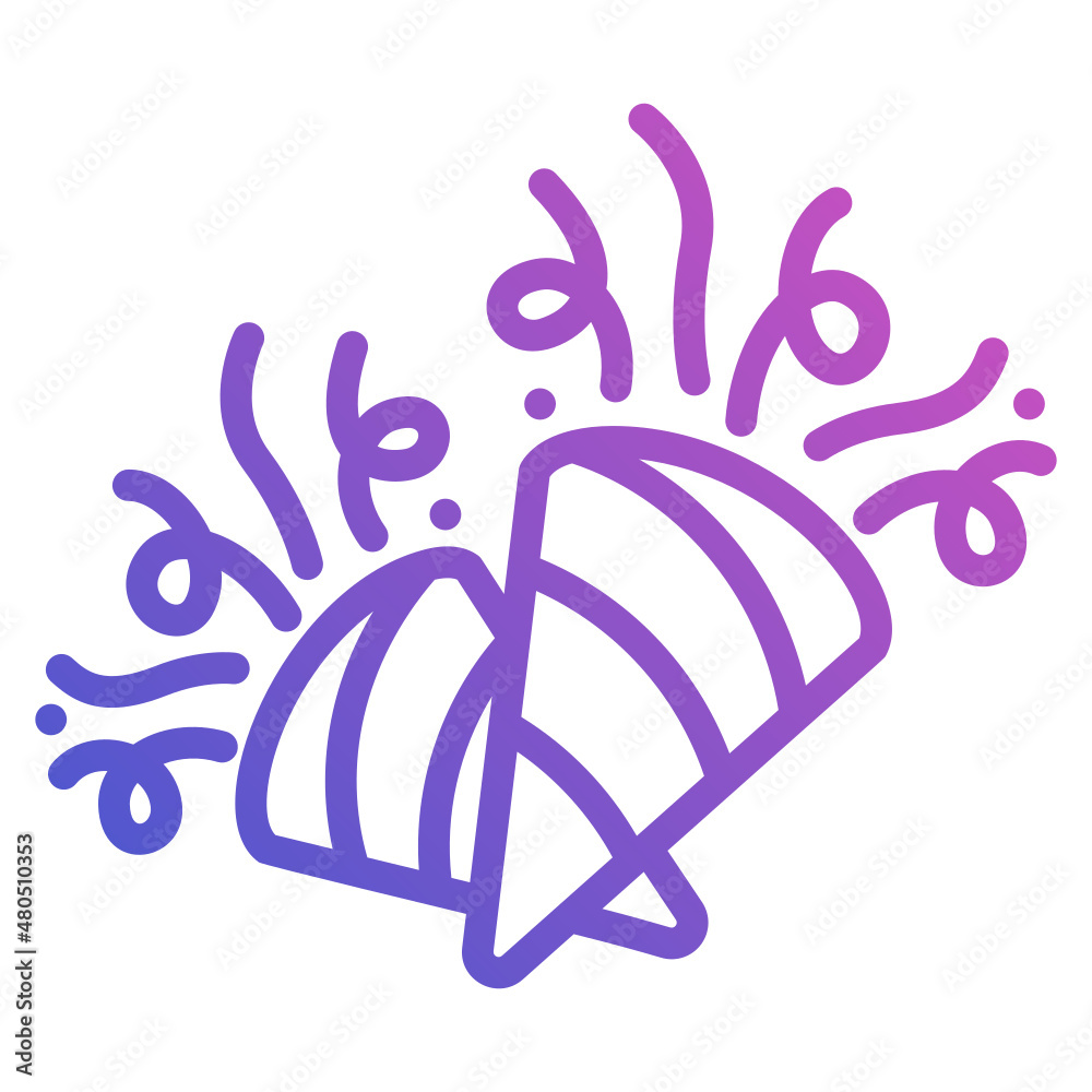Confetti line gradient icon