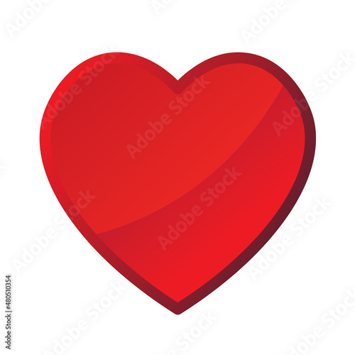 Love Symbol - Vector shiny red heart shape suitable for background, icon, sign, design asset, valentines day, sticker, wallpaper and illustration in general
