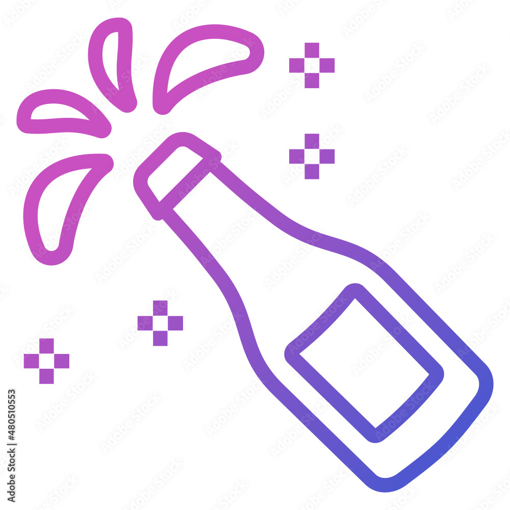 Wine Bottle line gradient icon