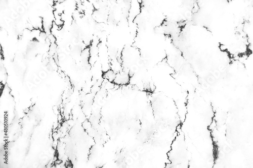 White marble surface with veins curly seamless patterns on floor background © Amphawan