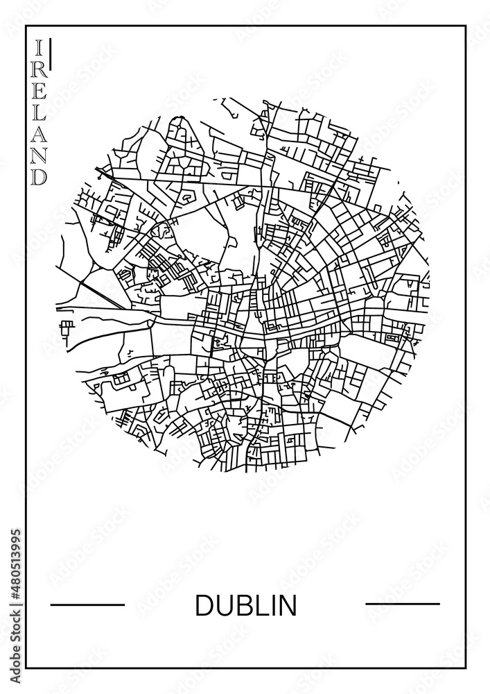 Obraz premium sketch of the world IRELAND DUBLIN CAPITAL