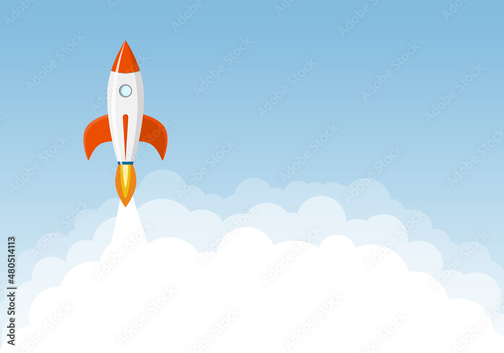 Rocket takes off into outer space