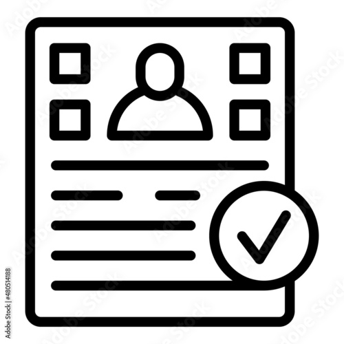 Cv manager icon outline vector. Expo stand