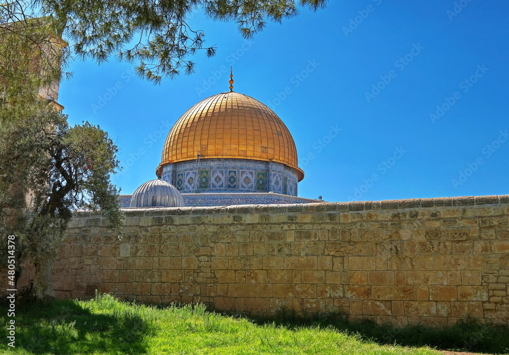 Islamic shrines Al-Aqsa Mosque and the Dome of the Rock Mosque are located in Jerusalem,
 Israel on the Mount of Olives. It is one of the shrines of the Islamic world, 
a place of prayer and pilgrimag