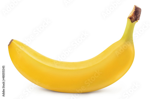 Delicious banana close-up, isolated on white background