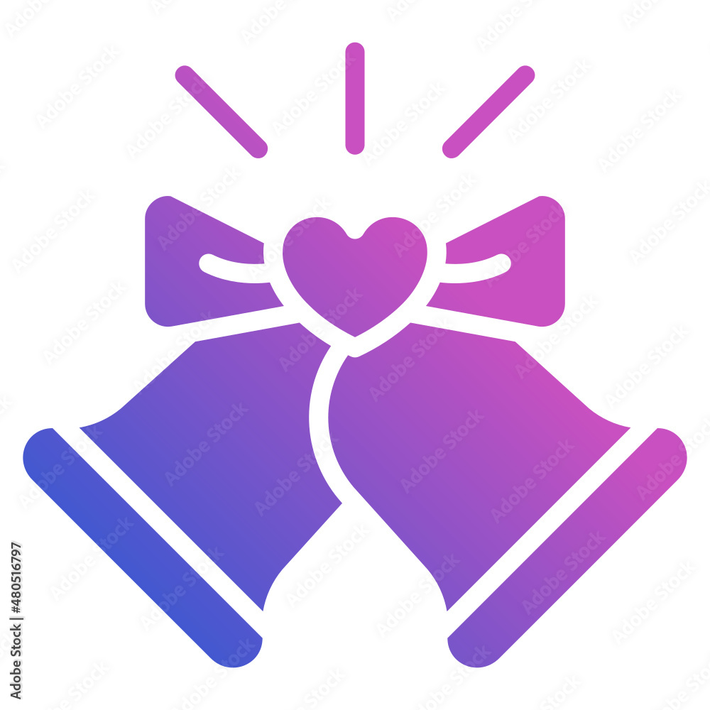 Bell Wedding flat gradient icon Bell Wedding flat gradient icon