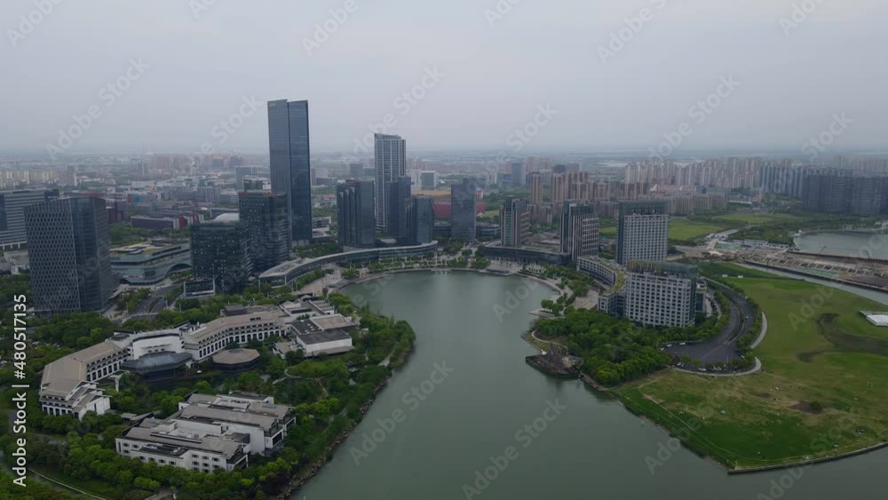 Aerial photography of office building of Suzhou East Lake International Financial Center Aerial photography of office building of Suzhou East Lake International Financial Center