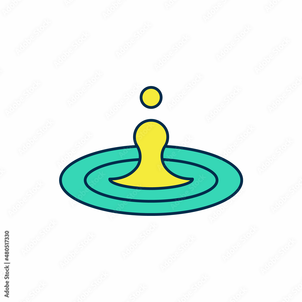 Filled outline Water drop icon isolated on white background. Vector Filled outline Water drop icon isolated on white background. Vector
