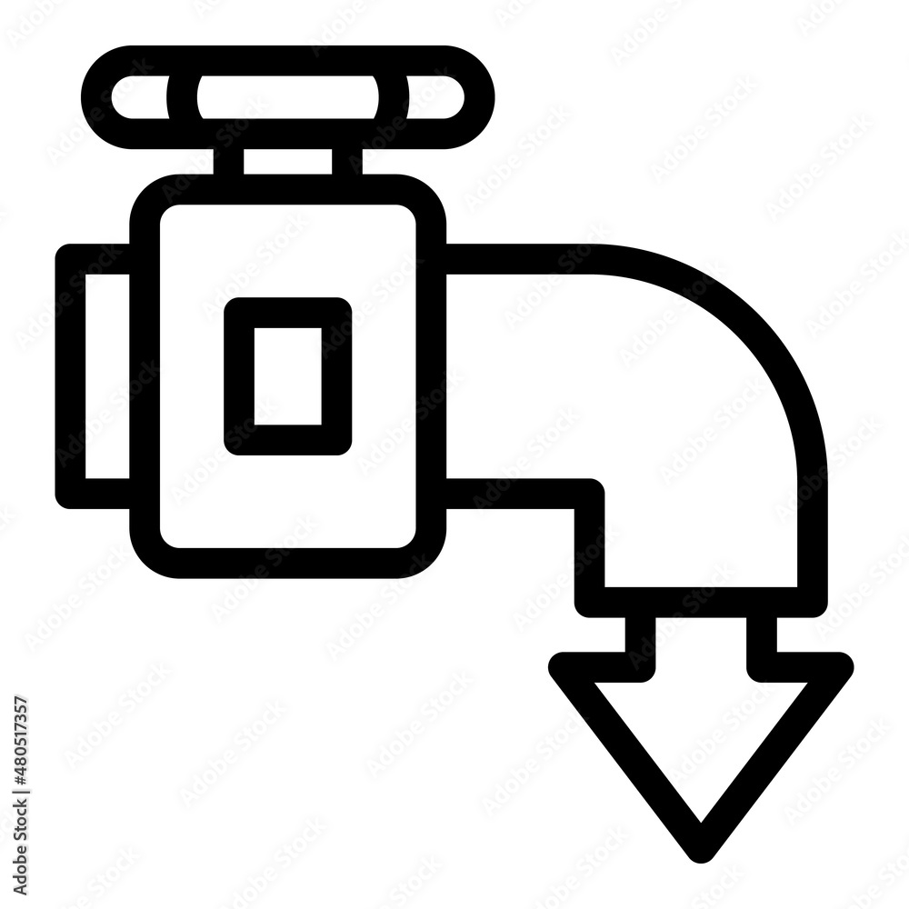 Save water tap icon outline vector. Eco drop Save water tap icon outline vector. Eco drop