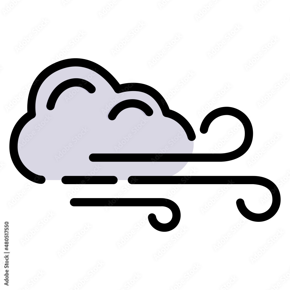 Fog Cloud filled line color icon Fog Cloud filled line color icon