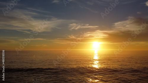 Golden sunset over the ocean taken from Clifton Fourth Beach  Cape Town  South Africa