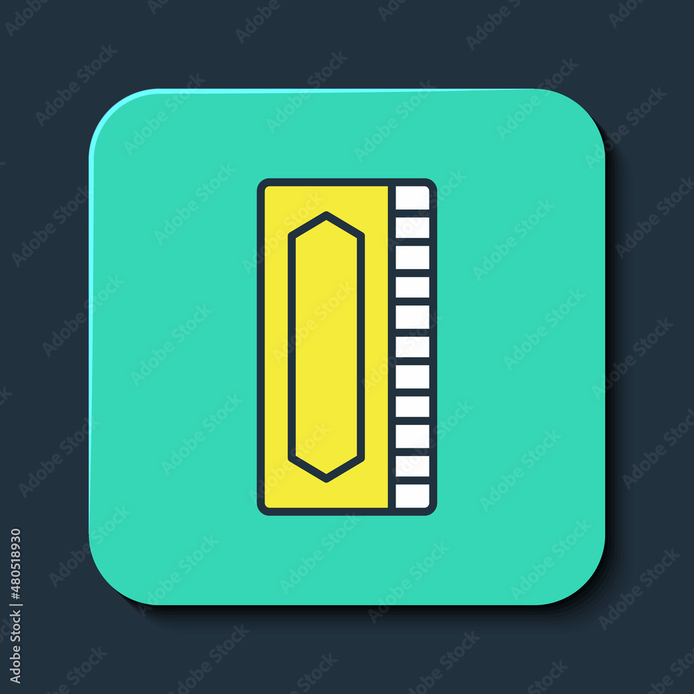 Filled outline Harmonica icon isolated on blue background. Musical instrument. Turquoise square button. Vector Filled outline Harmonica icon isolated on blue background. Musical instrument. Turquoise square button. Vector