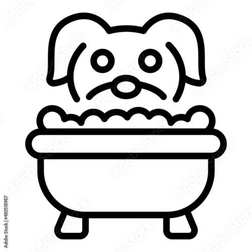 Steam dog bath icon outline vector. Spa pet