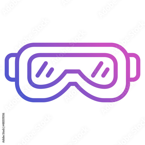 Goggles line gradient icon
